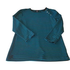 Chaps striped 3/4 Sleeve knit top